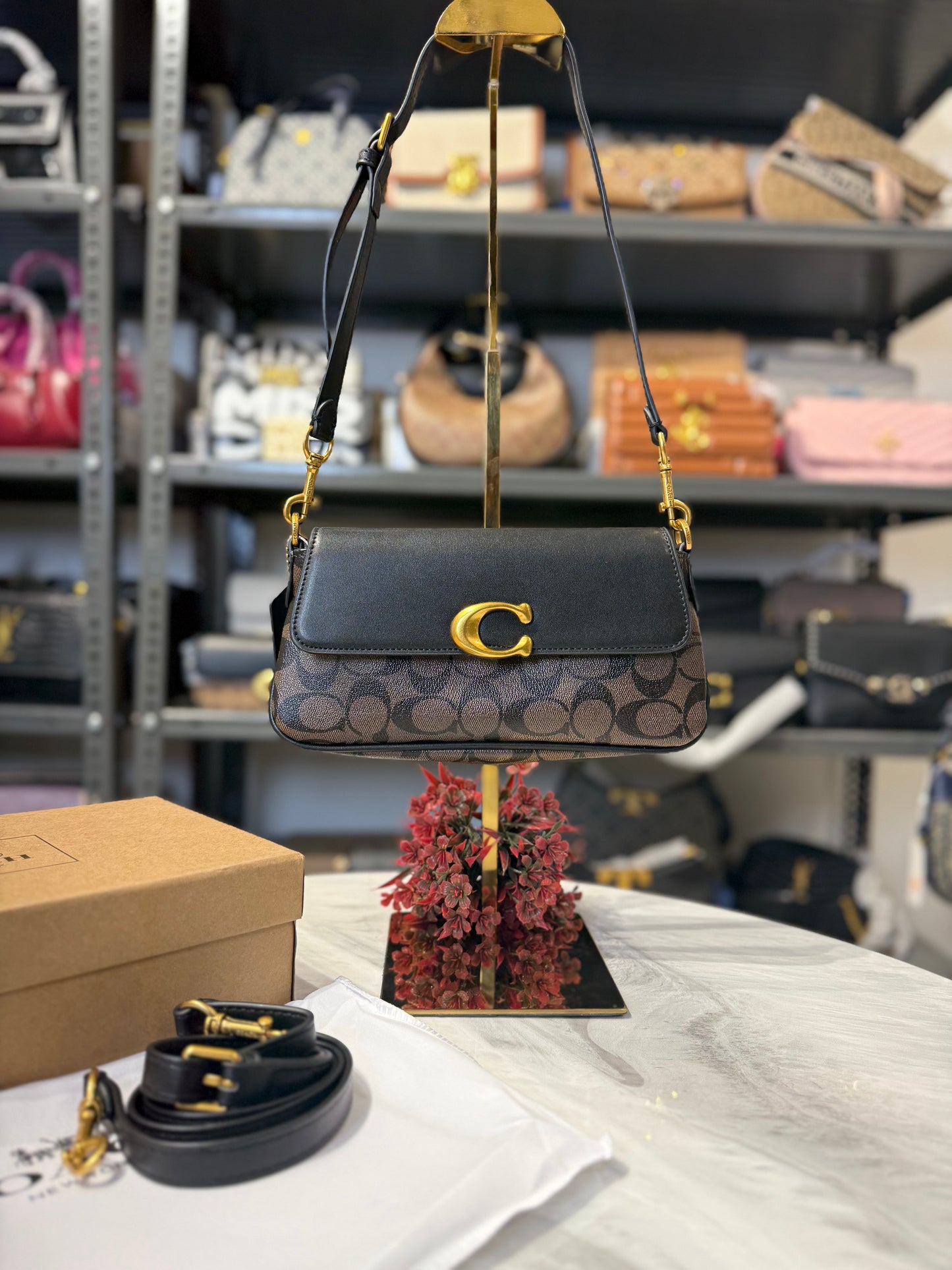 CH imported Shoulder Bag With OG Box & Dust Bag ( C Black Brown )