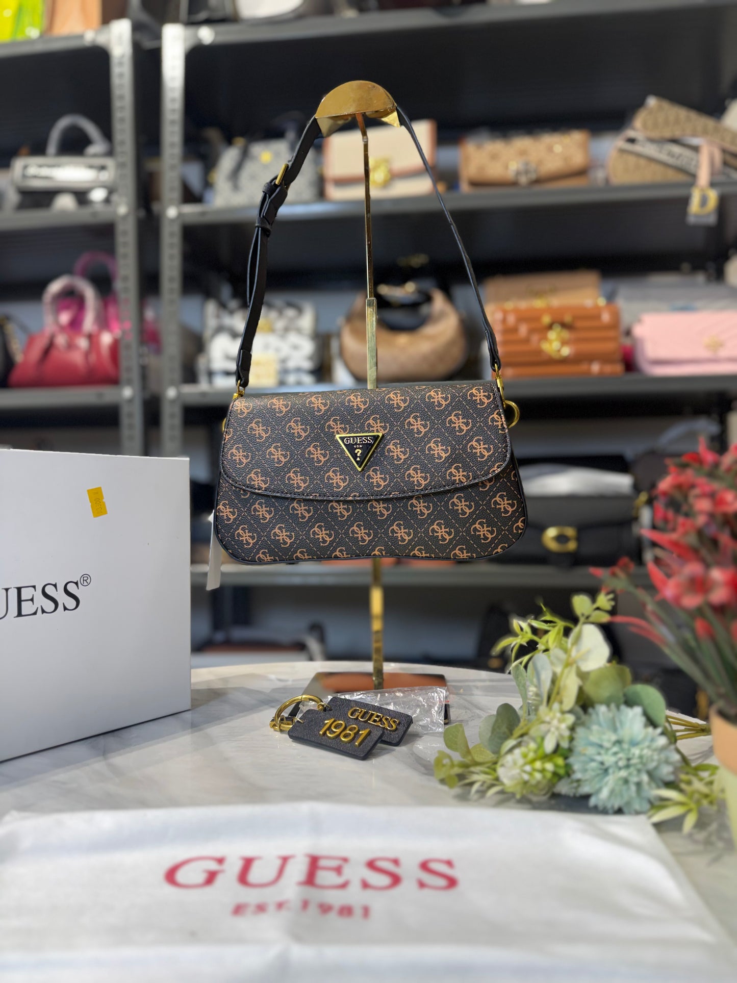 GS Cordelia Luxury Shoulder Bag With OG Box & Dust Bag ( BLACK GOLD )