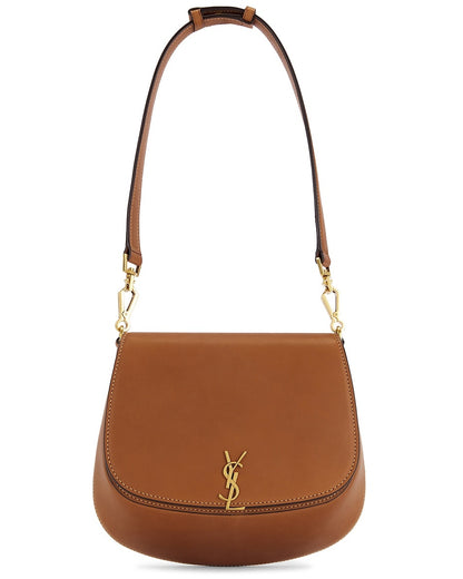 YSL Voltaire Leather Shoulder Bag With OG Box & Dust Bag ( Brown )