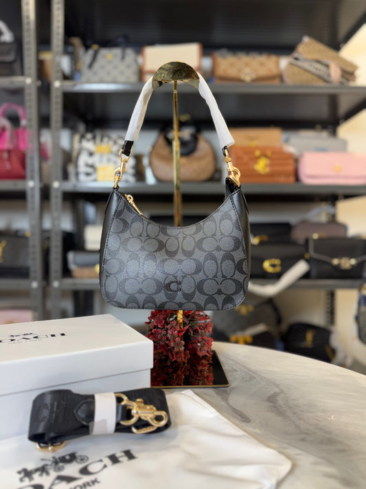 CH Teri Moon Shoulder Bag With OG Box & Dust Bag ( C BLACK )