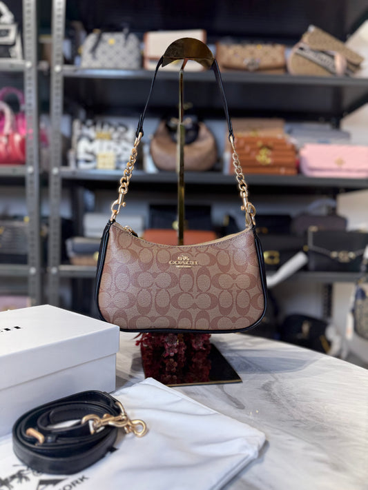 CH Teri Shoulder Bag With OG Box & Dust Bag ( Black apricot )