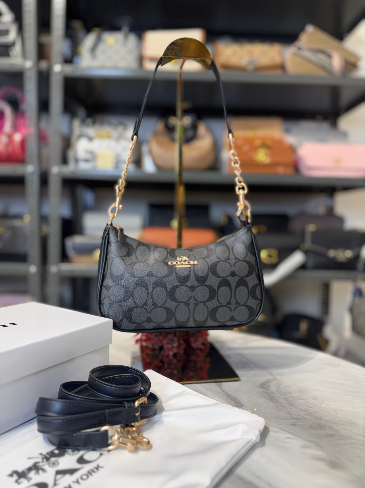 CH Teri Shoulder Bag With OG Box & Dust Bag ( C Black )