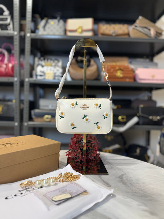 CH Floral Sling Bag With OG Box & Dust Bag ( White )