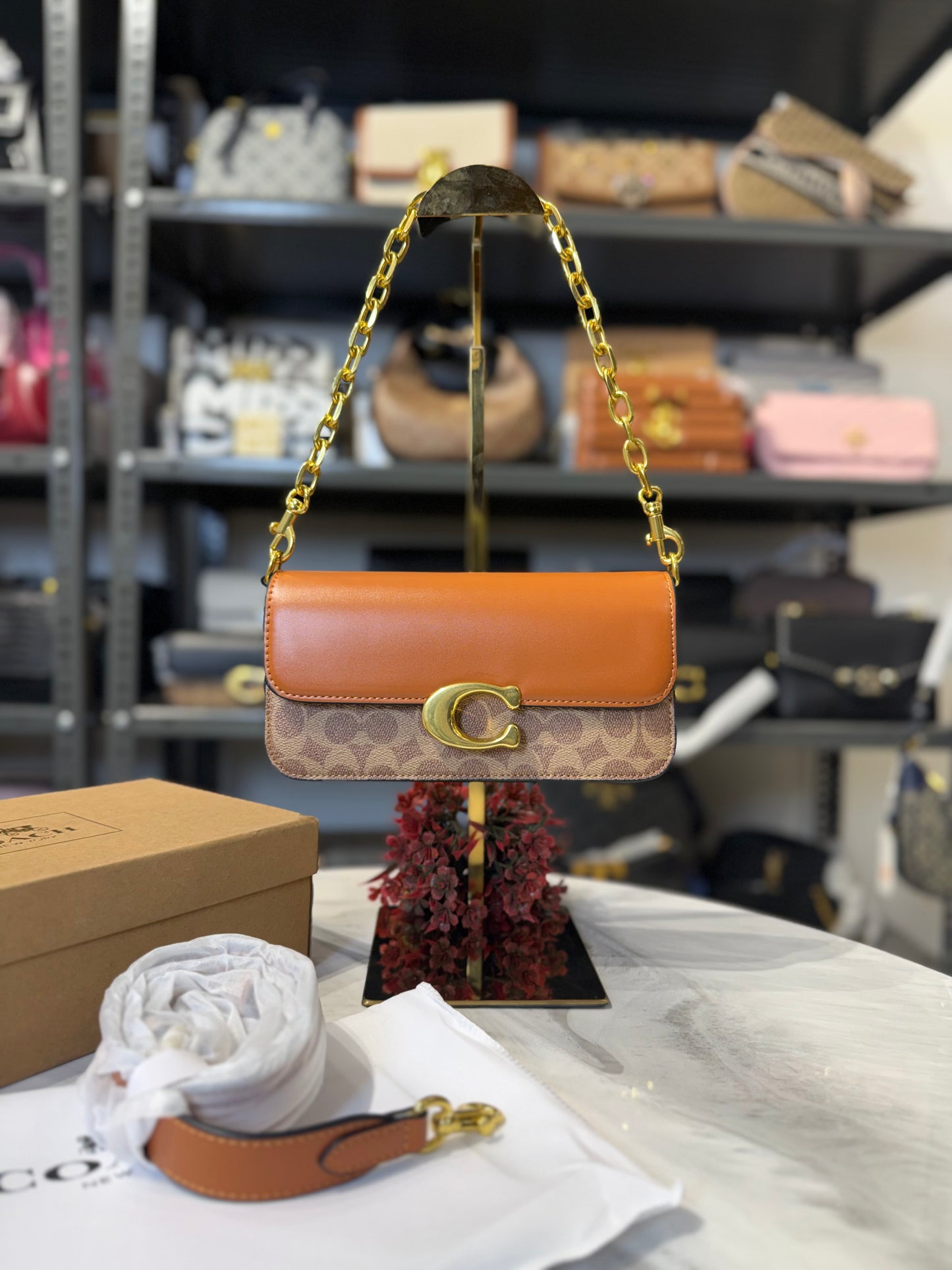 CH Idol Sling Bag With OG Box & Dust Bag ( Brown Apricot )