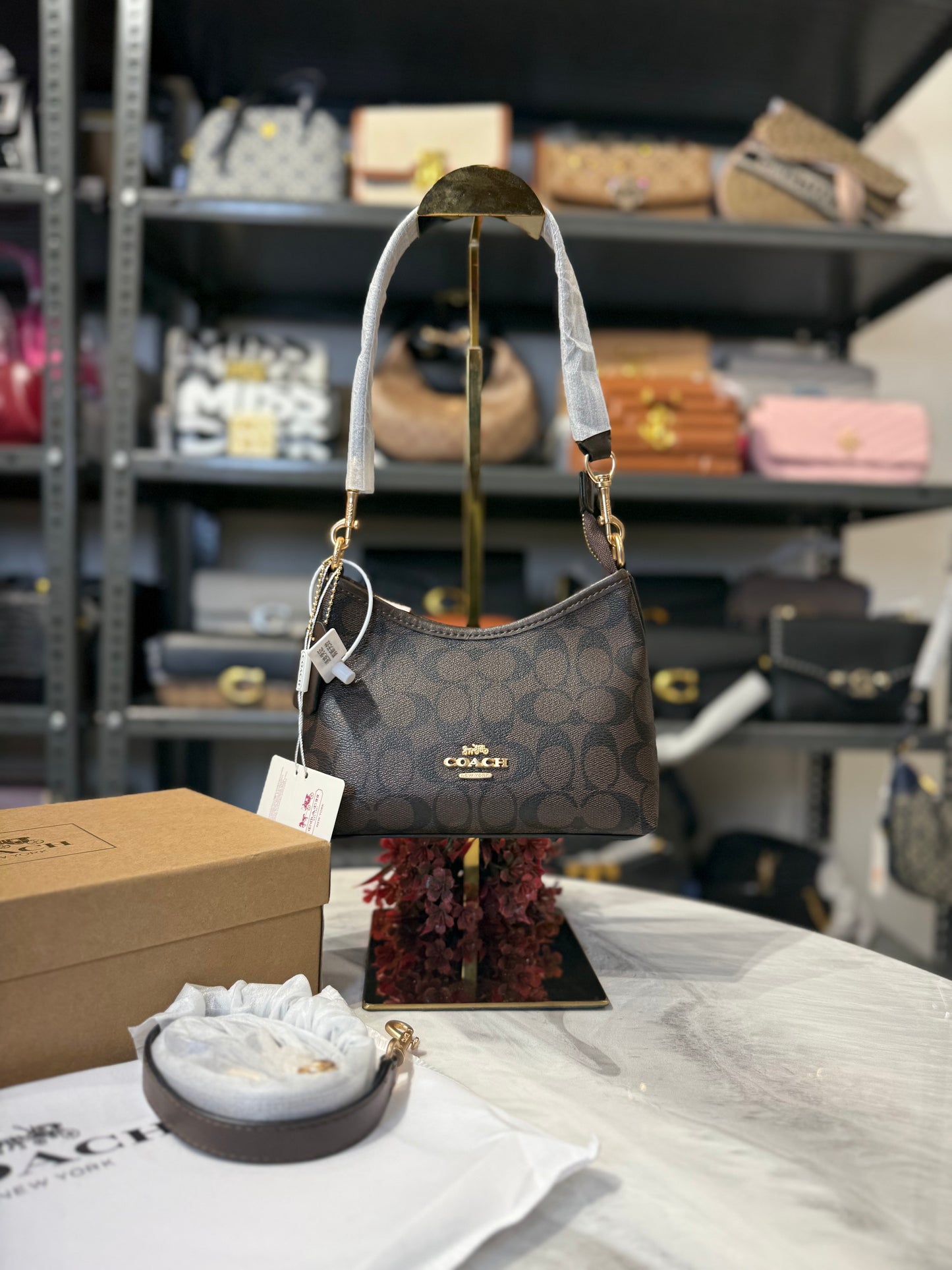 CH Laurel Sling Bag With OG Box & Dust Bag ( Coffee )