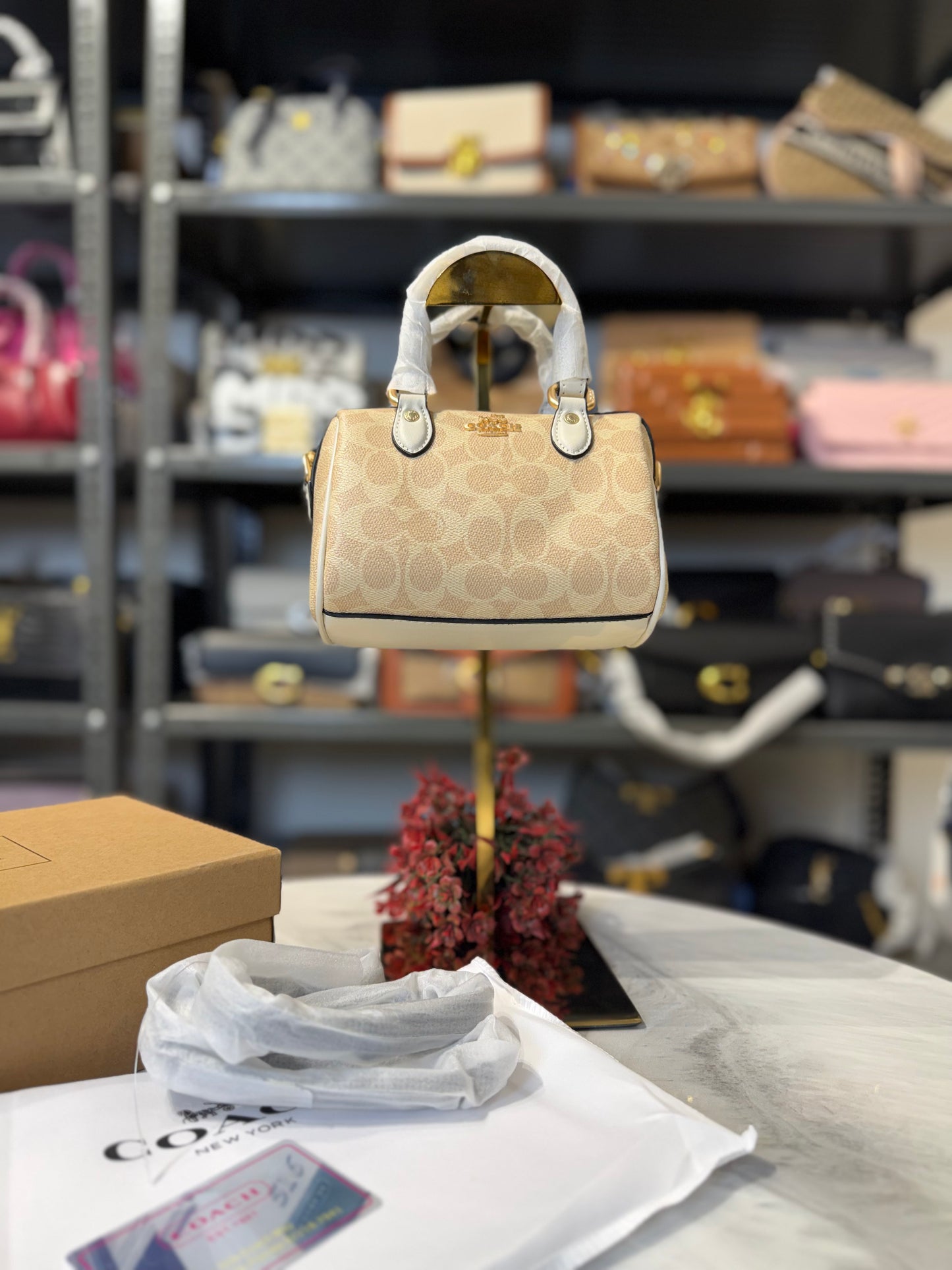 CH Speedy Sling Bag With OG Box & Dust Bag ( White Apricot )