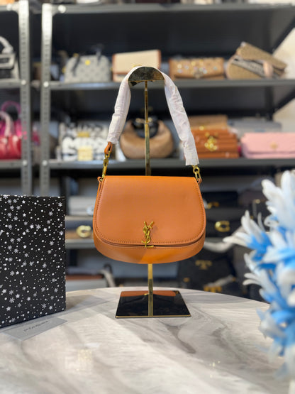 YSL Voltaire Leather Shoulder Bag With OG Box & Dust Bag ( Brown )