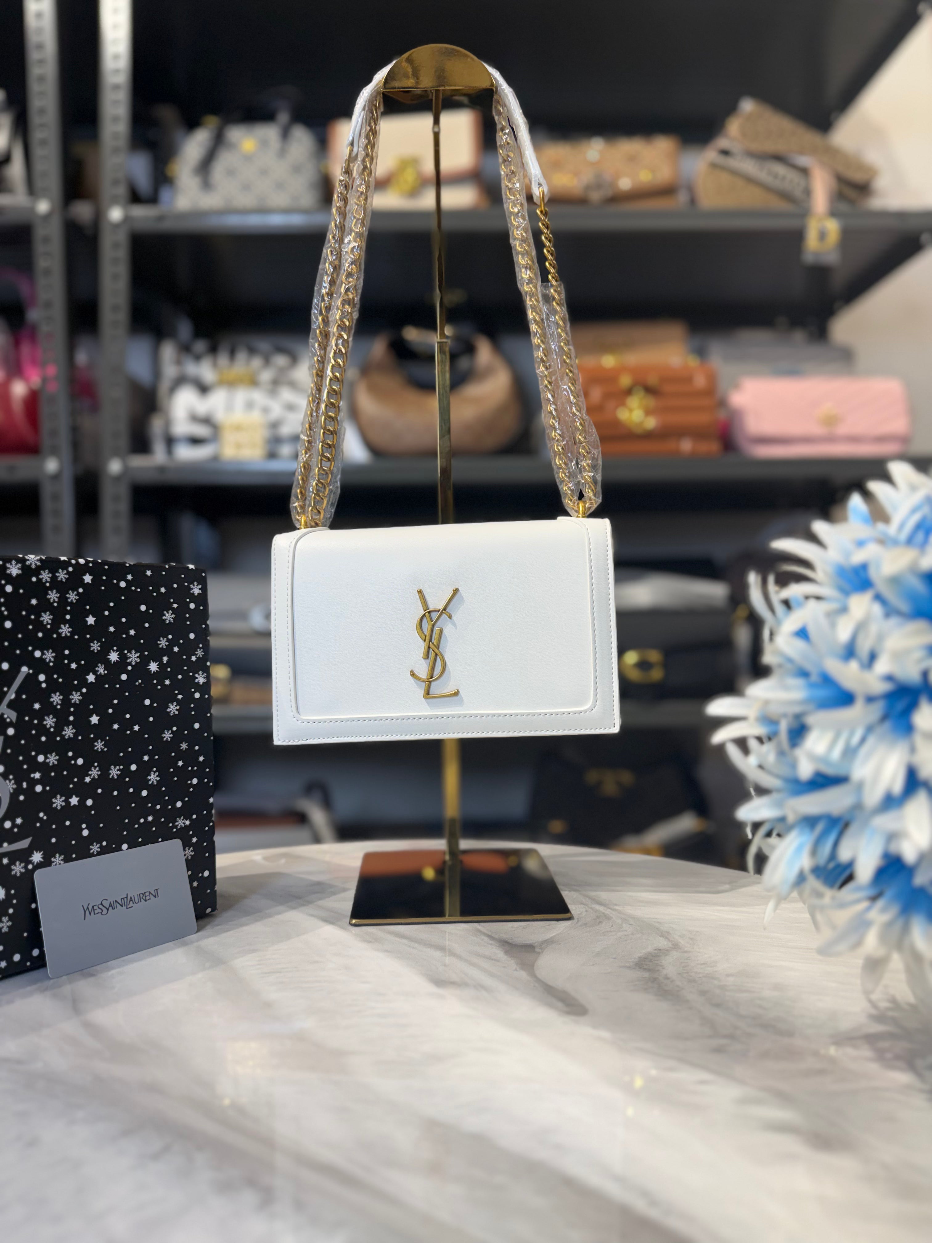 Ysl patent Leather Bag With OG Box & Dust Bag ( White )