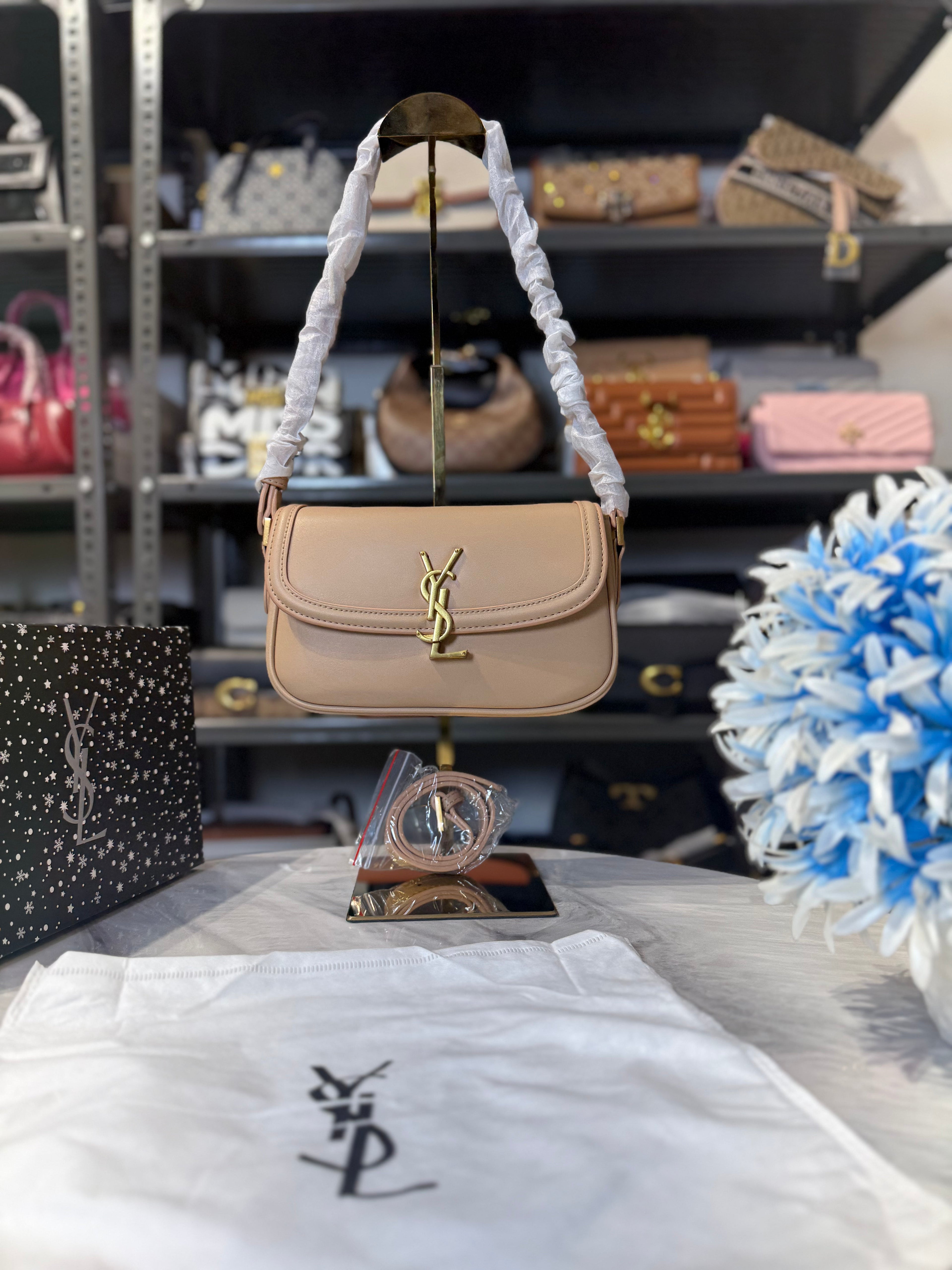 Ysl Solferino Shoulder Bag With OG Box & Dust Bag ( Apricot )
