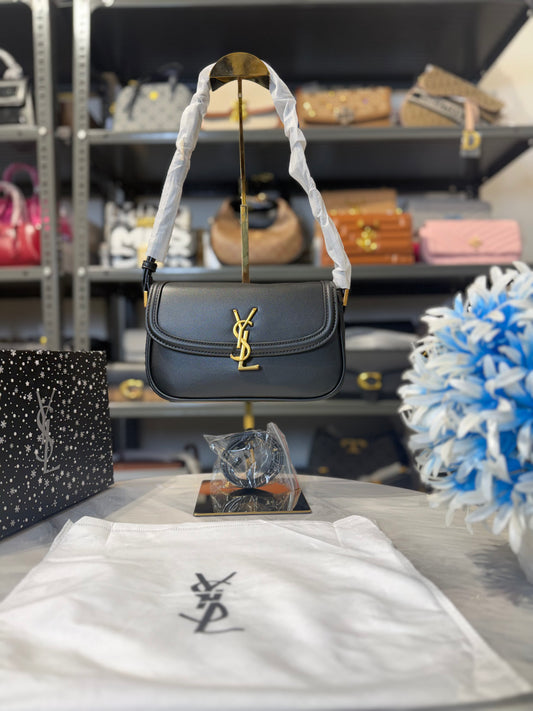 Ysl Solferino Shoulder Bag With OG Box & Dust Bag ( Black )