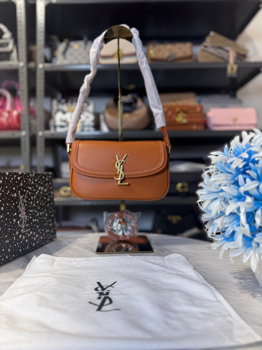 Ysl Solferino Shoulder Bag With OG Box & Dust Bag ( Brown )