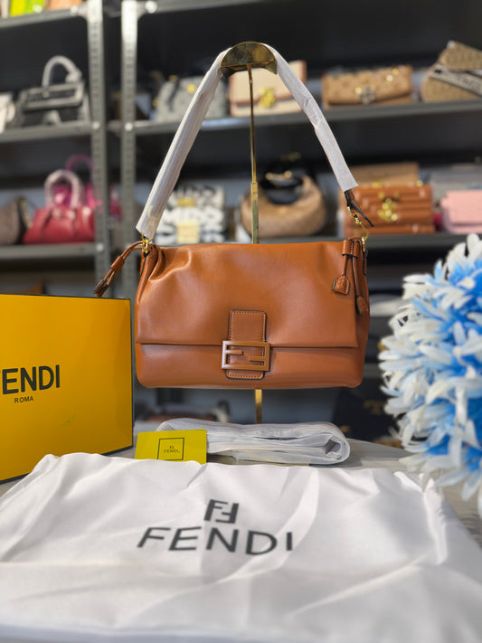 FD MAMMA Handbag With OG Box & Dust Bag ( Brown )