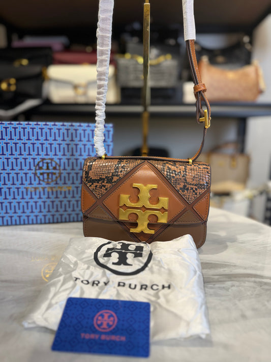 TB Eleanor Diamond Shoulder Bag With OG Box & Dust Bag ( Brown )