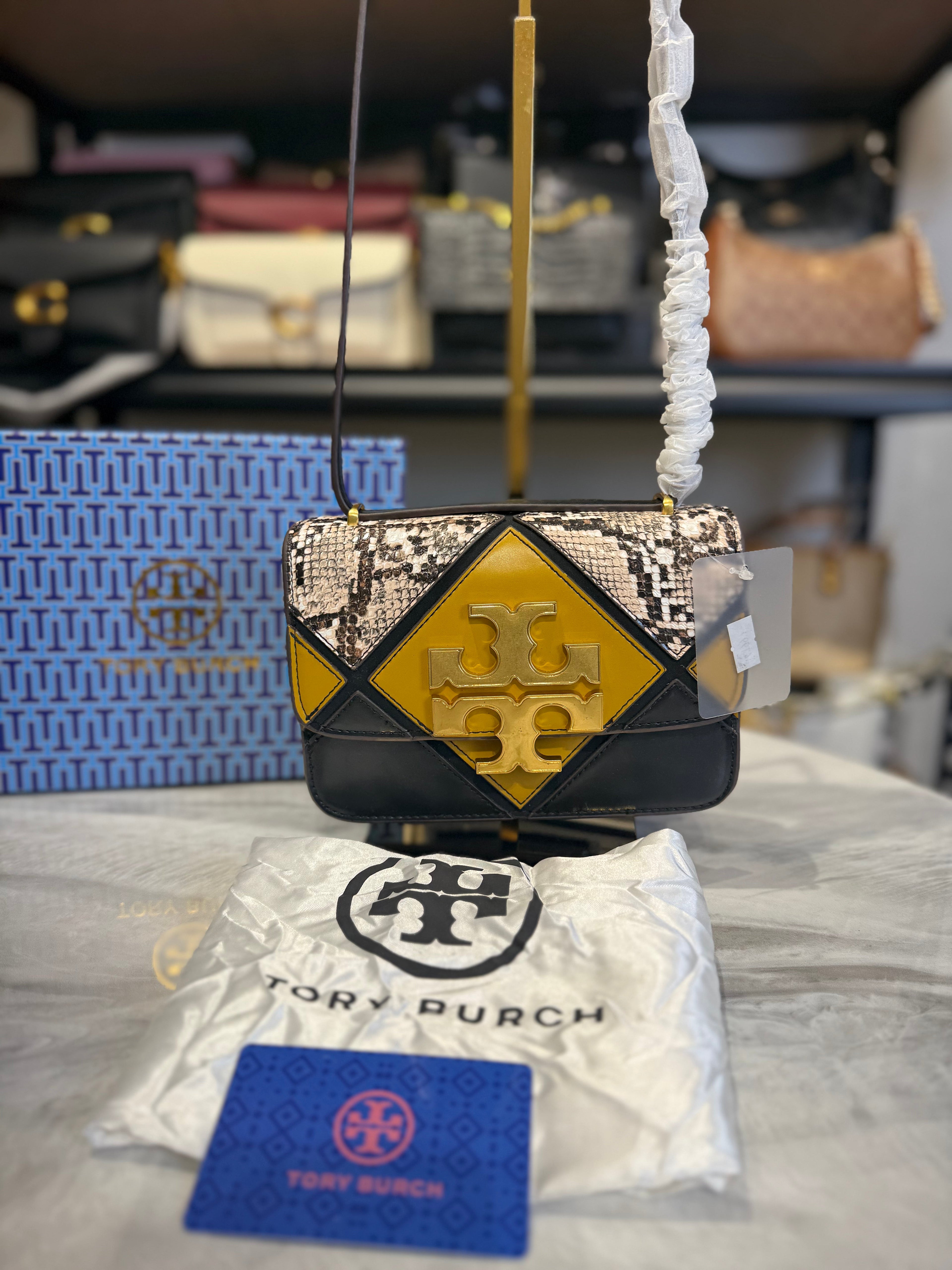 TB Eleanor Diamond Shoulder Bag With OG Box & Dust Bag ( Yellow )