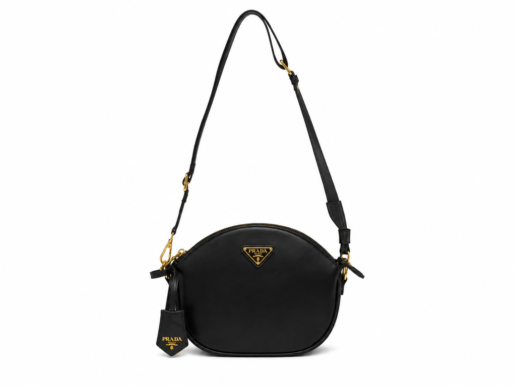 PRADA - Black Leather Cross Body Bag