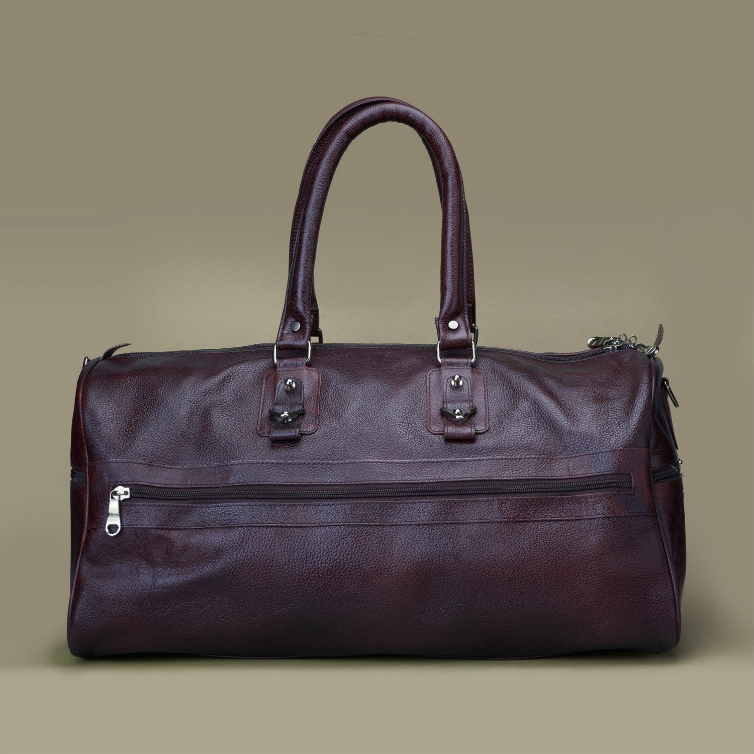 Berry Genuine Leather Trolley Duffle CarryAll Bag